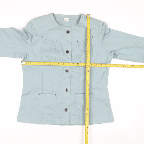Damart Women’s Green Cotton Blend Button Jacket Size 14
