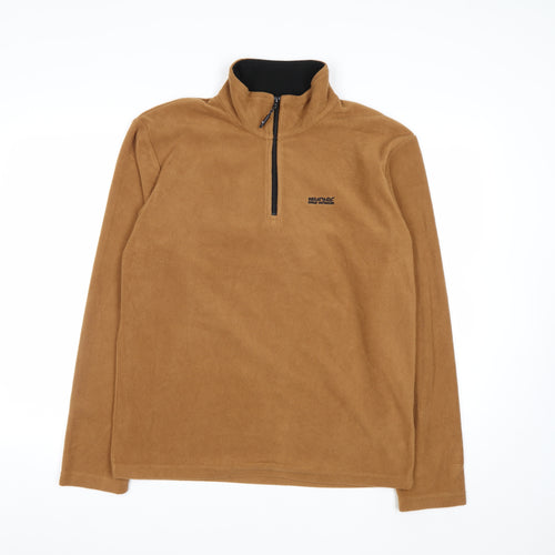 Regatta Brown 1/4 Zip Fleece Sweatshirt Men's M Outdoor Pullover
