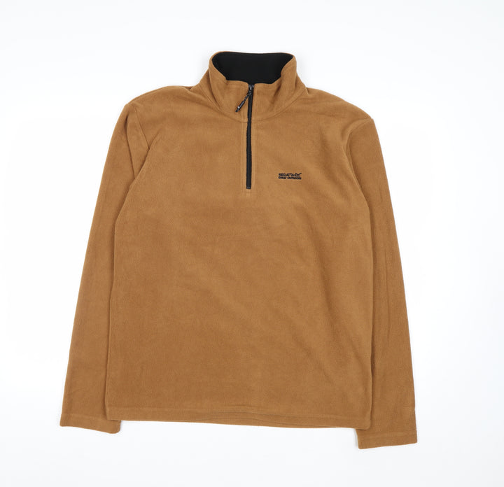 Regatta Brown 1/4 Zip Fleece Sweatshirt Men's M Outdoor Pullover