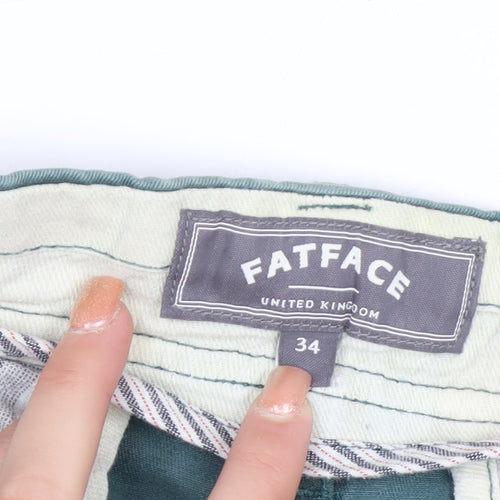 FatFace Men’s Green Chino Shorts Size 34 Casual Cotton