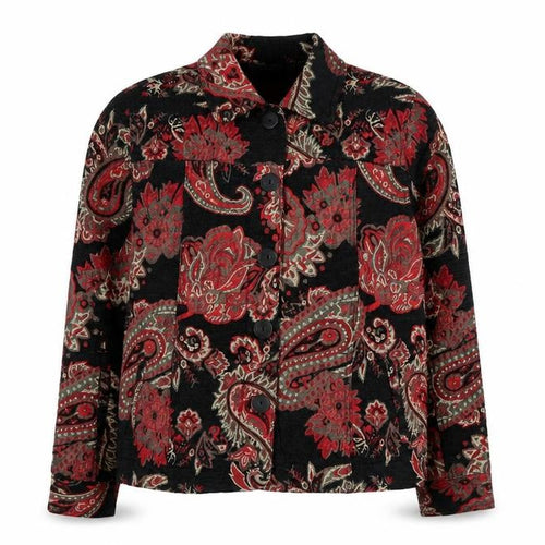 Life Style Women's Multicoloured Paisley Jacket L Bohemian Retro Style