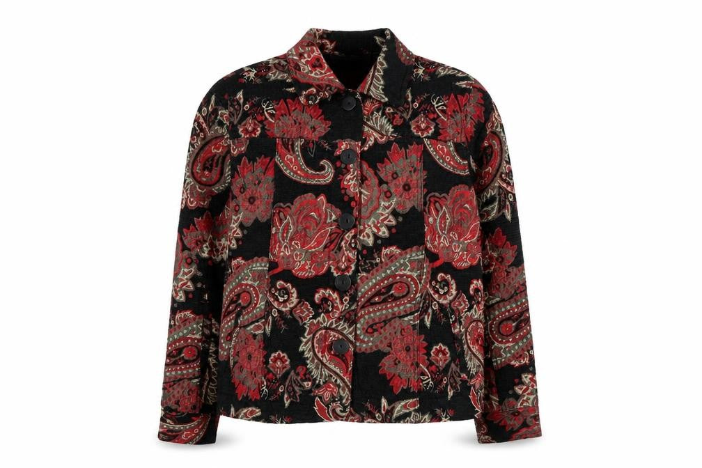 Life Style Women's Multicoloured Paisley Jacket L Bohemian Retro Style
