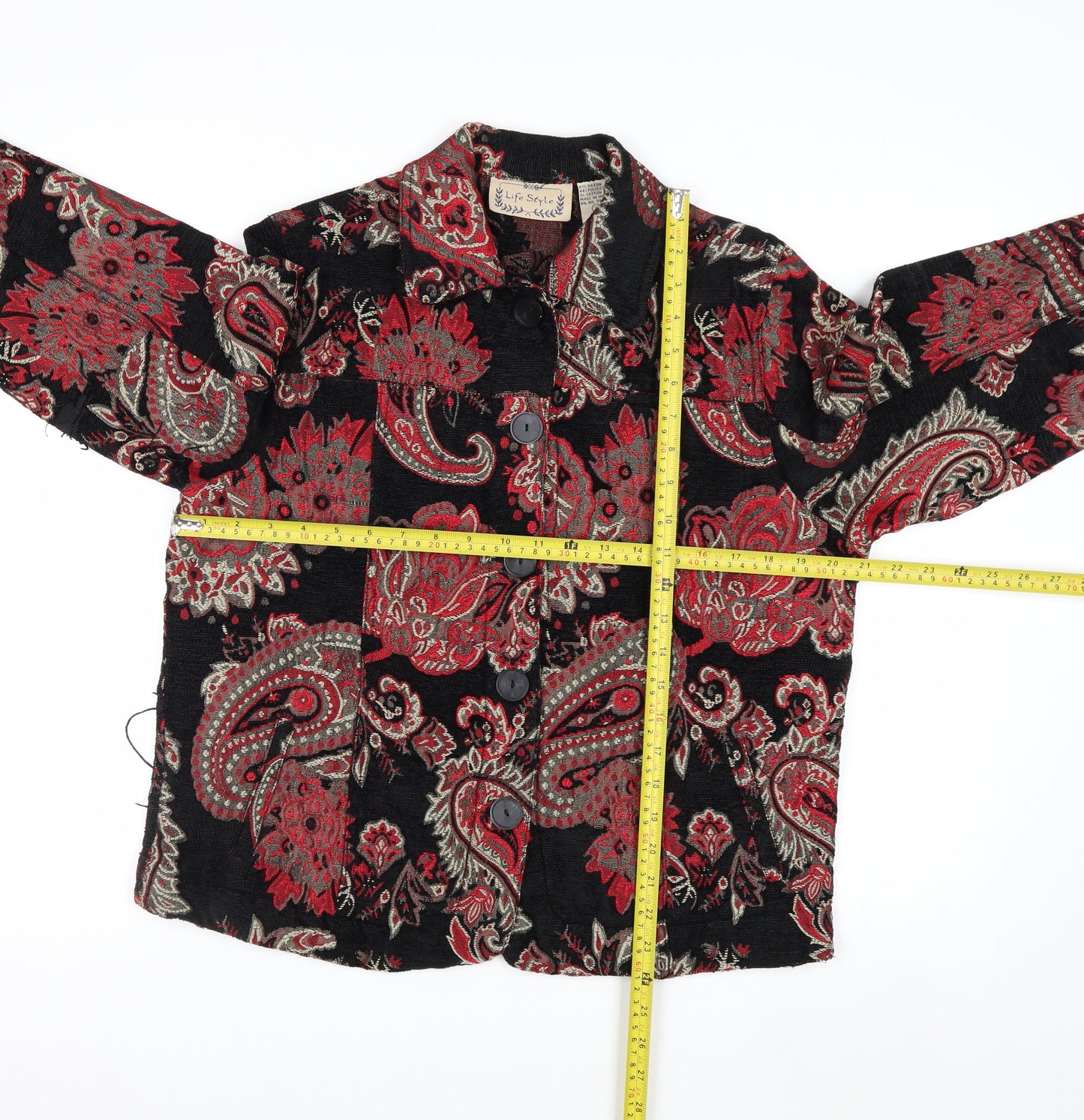 Life Style Women's Multicoloured Paisley Jacket L Bohemian Retro Style