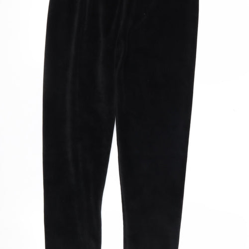 Marks and Spencer Womens Black Velour Trousers Size 14 X Short