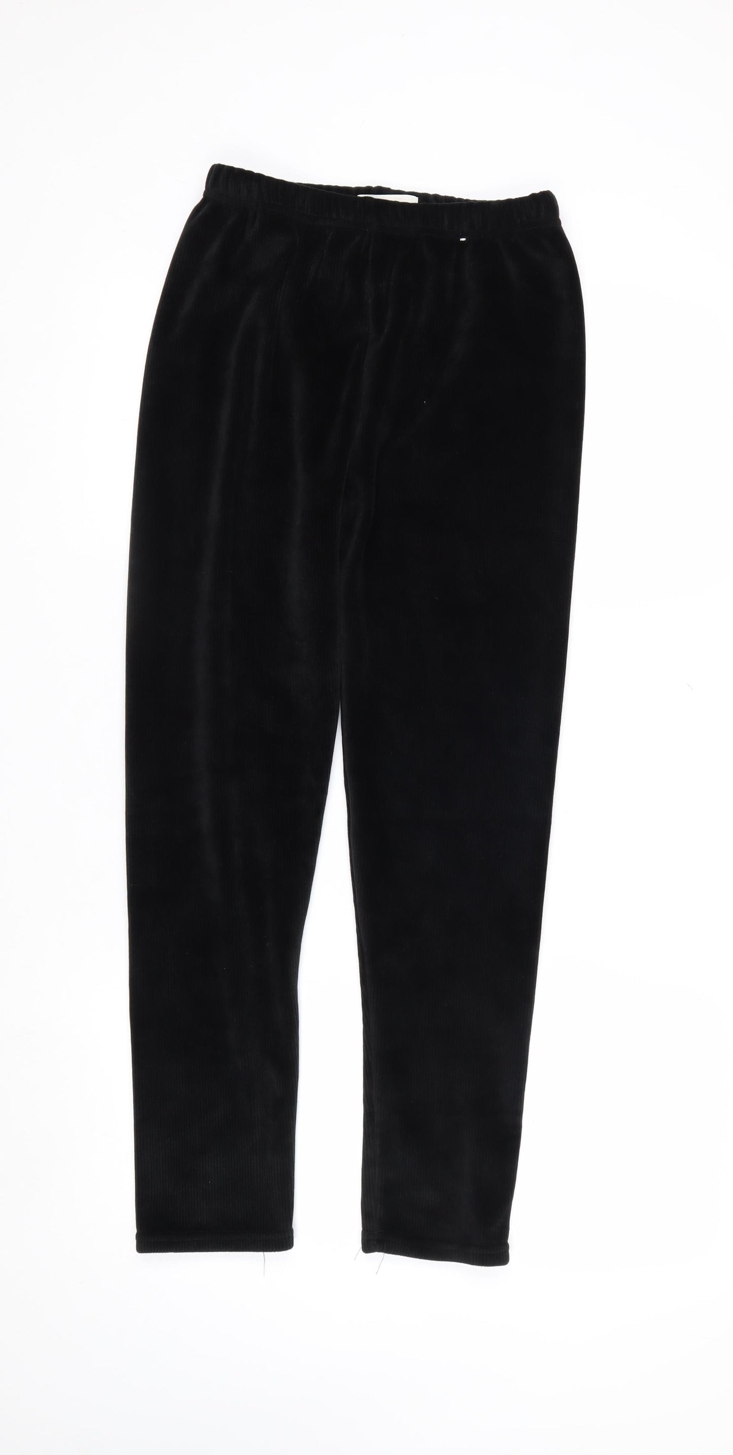 Marks and Spencer Womens Black Velour Trousers Size 14 X Short