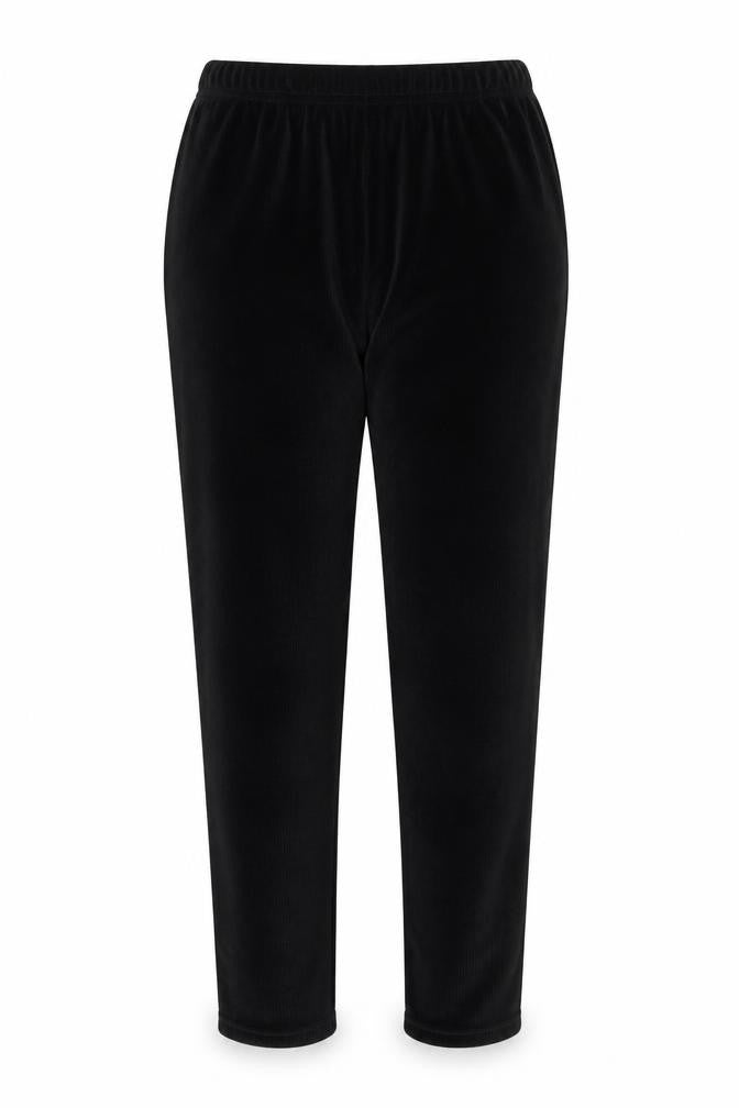 Marks and Spencer Womens Black Velour Trousers Size 14 X Short