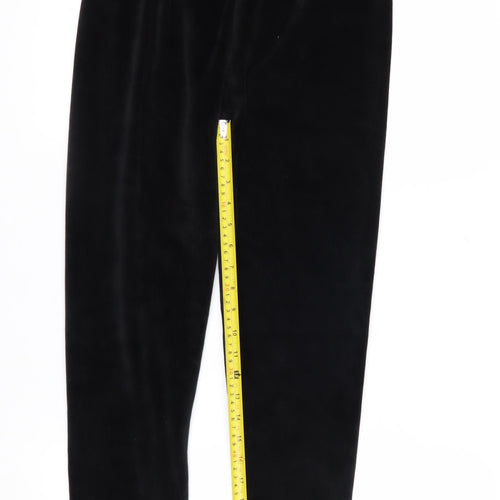 Marks and Spencer Womens Black Velour Trousers Size 14 X Short