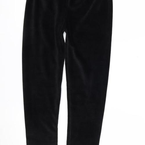 Marks and Spencer Womens Black Velour Trousers Size 14 X Short