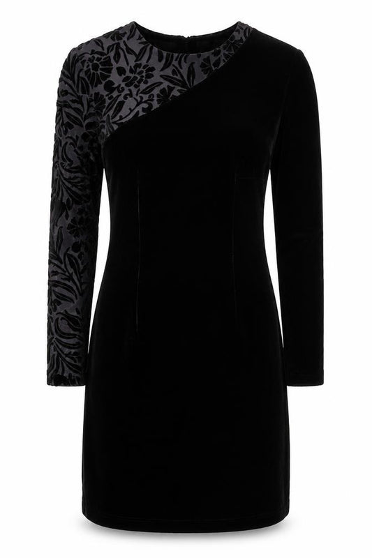 Front view of Liz Claiborne Women’s Black Velvet Sheath Dress, size UK 8