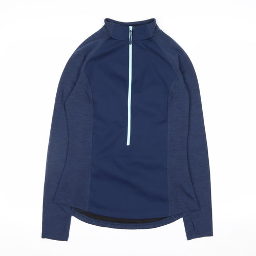 Crane Womens Blue Size 10 1/2 Zip Long Sleeve Pullover Sweatshirt