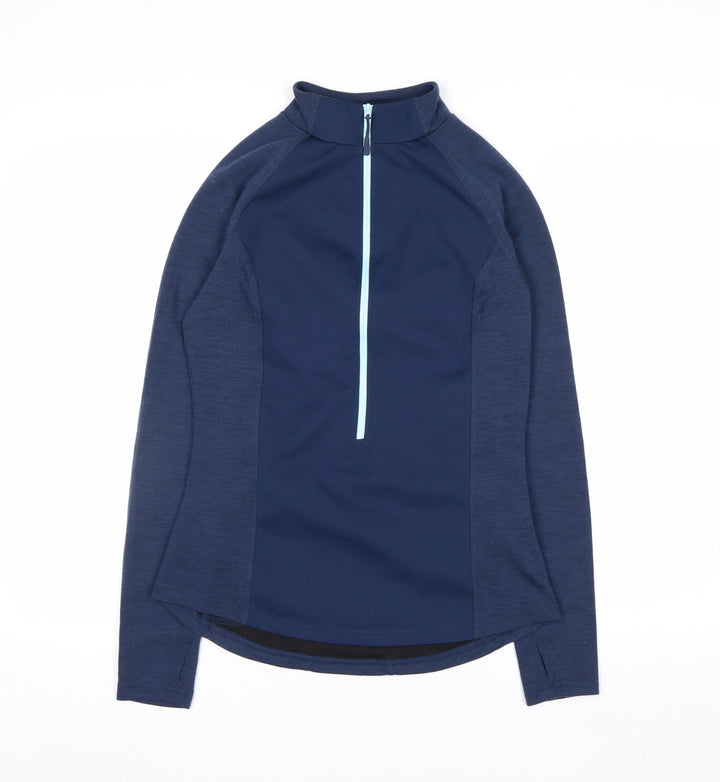 Crane Womens Blue Size 10 1/2 Zip Long Sleeve Pullover Sweatshirt
