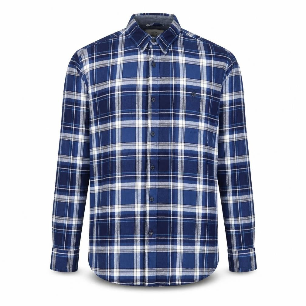Weatherproof Men's Blue Plaid Long Sleeve Cotton Button-Up Shirt XL
