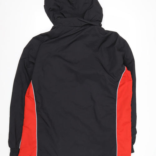Fila Men's Black Red Hooded Waterproof Parka Jacket L