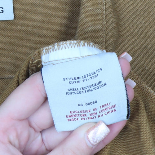 Dakota Men's Brown Cotton Workwear Shirt L Long Sleeve Button-Up