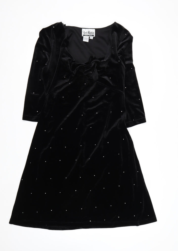Sheri Martin Women’s Black Velvet A-Line Party Dress Size 8