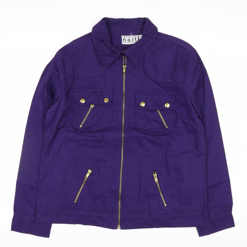 Keren Hart Women's Purple Cotton Zip-Up Jacket Size M