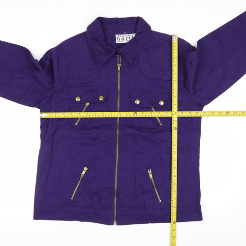 Keren Hart Women's Purple Cotton Zip-Up Jacket Size M