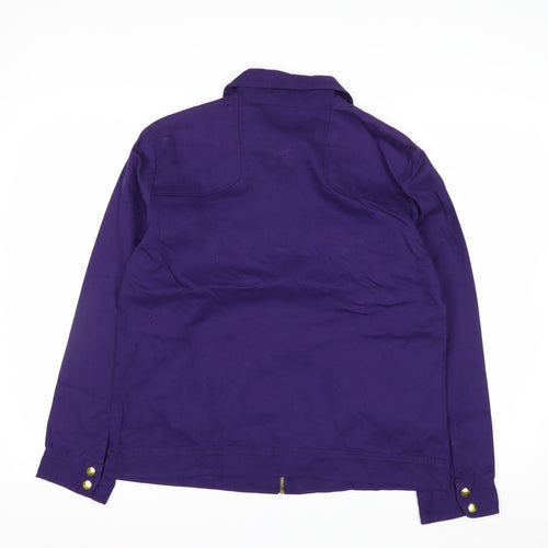 Keren Hart Women's Purple Cotton Zip-Up Jacket Size M