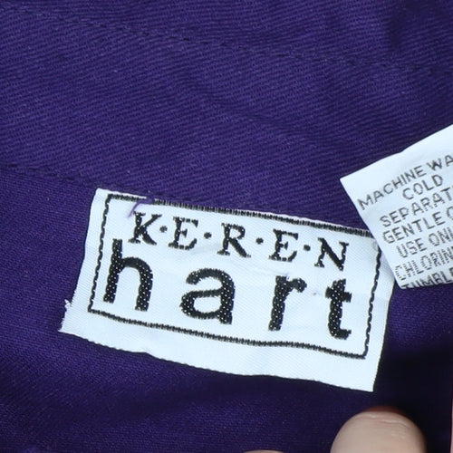 Keren Hart Women's Purple Cotton Zip-Up Jacket Size M