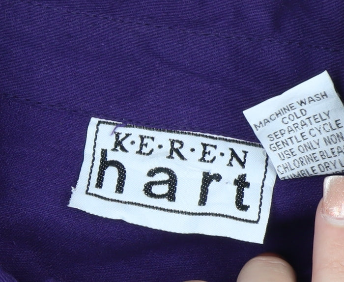Keren Hart Women's Purple Cotton Zip-Up Jacket Size M