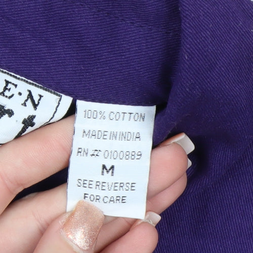 Keren Hart Women's Purple Cotton Zip-Up Jacket Size M
