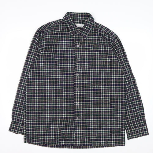 Executive Class by Evershine Men's Green Checked Flannel Shirt Size 42