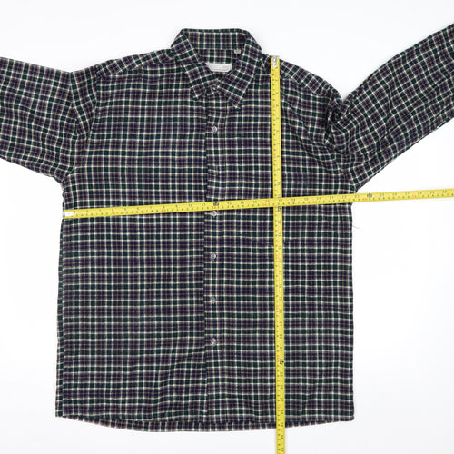 Executive Class by Evershine Men's Green Checked Flannel Shirt Size 42