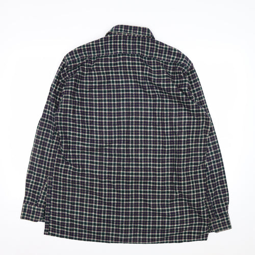 Executive Class by Evershine Men's Green Checked Flannel Shirt Size 42