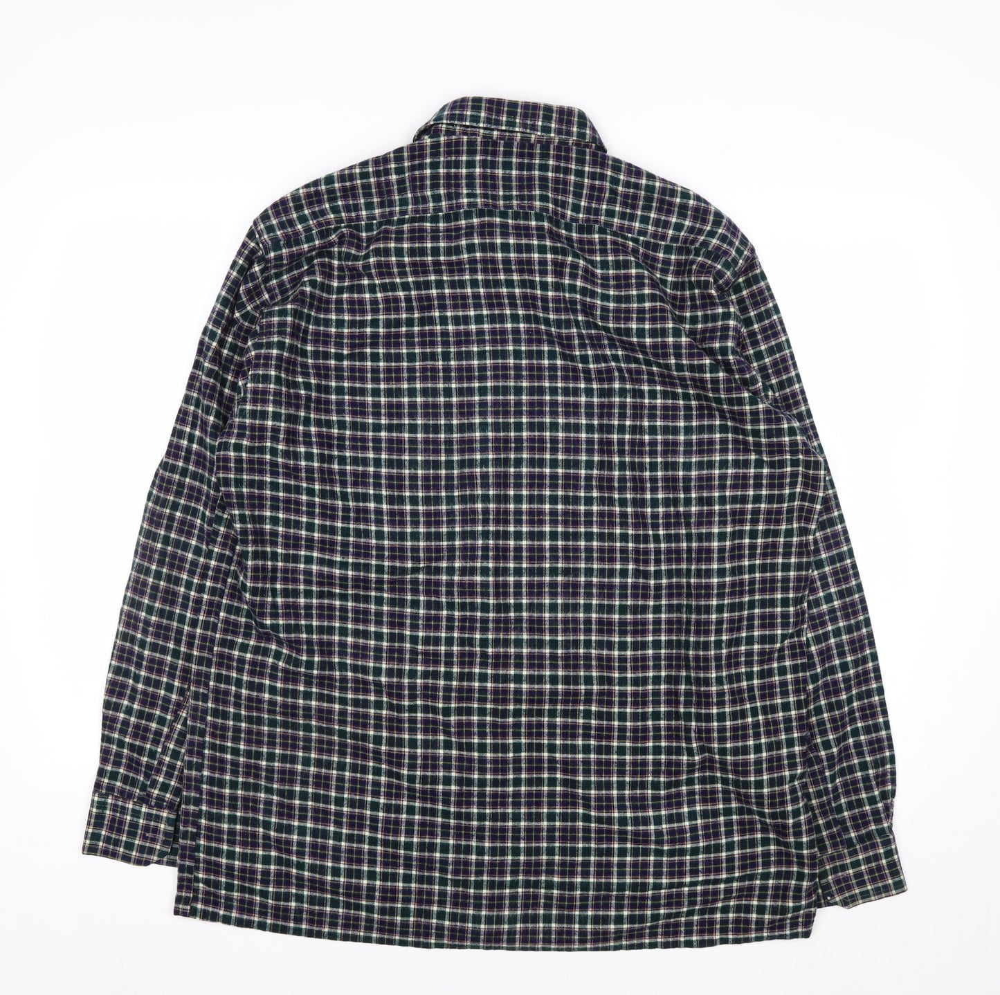 Executive Class by Evershine Men's Green Checked Flannel Shirt Size 42