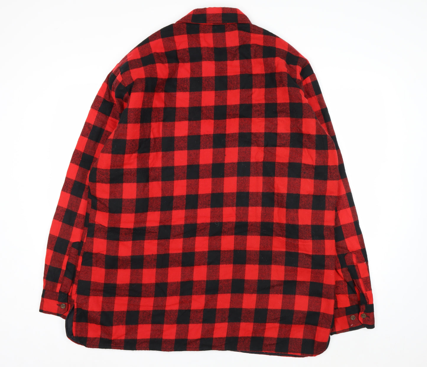St. John’s Bay Men’s Red Black Check Flannel Shirt XL Vintage