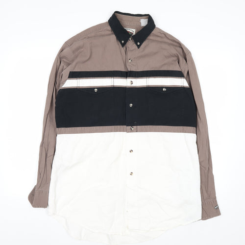 Cumberland Outfitters Men's Multicoloured Western Button-Up Shirt L
