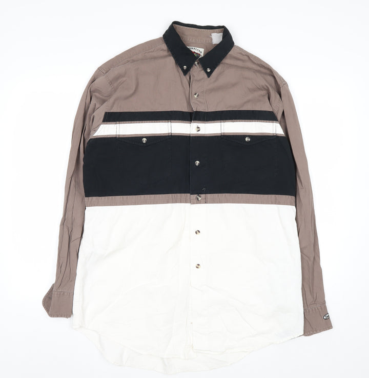Cumberland Outfitters Men's Multicoloured Western Button-Up Shirt L