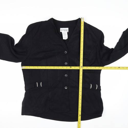 Perceptions by Irene B. Women's Black Blazer Size 12 Buttoned Waist Detail