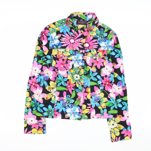 New Identity Women's Multicoloured Floral Cotton Jacket Size S