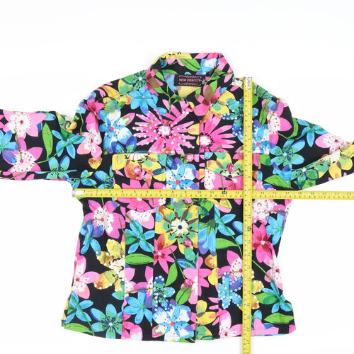 New Identity Women's Multicoloured Floral Cotton Jacket Size S