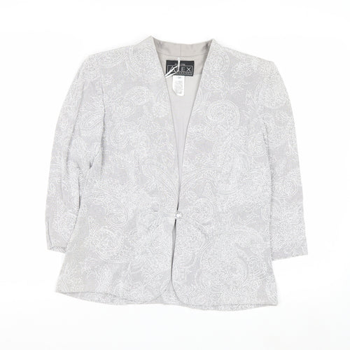Alex Evenings Women’s Grey Paisley Single Breasted Blazer Petite SP