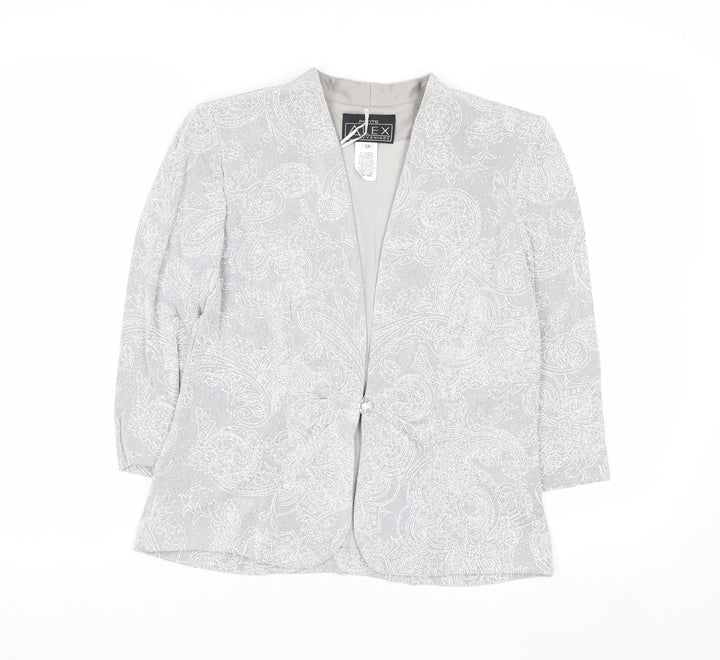 Alex Evenings Women’s Grey Paisley Single Breasted Blazer Petite SP