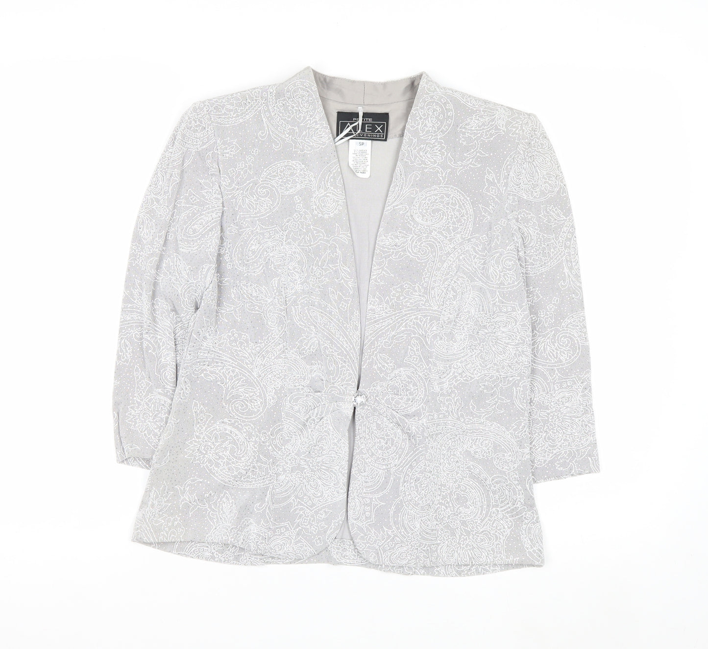Alex Evenings Women’s Grey Paisley Single Breasted Blazer Petite SP