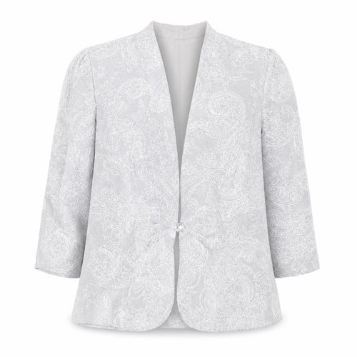 Alex Evenings Women’s Grey Paisley Single Breasted Blazer Petite SP