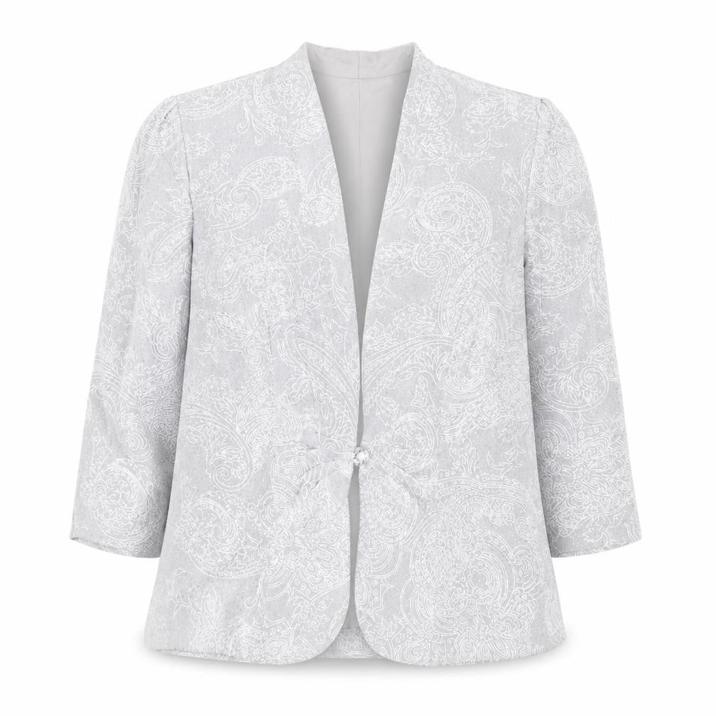 Alex Evenings Women’s Grey Paisley Single Breasted Blazer Petite SP