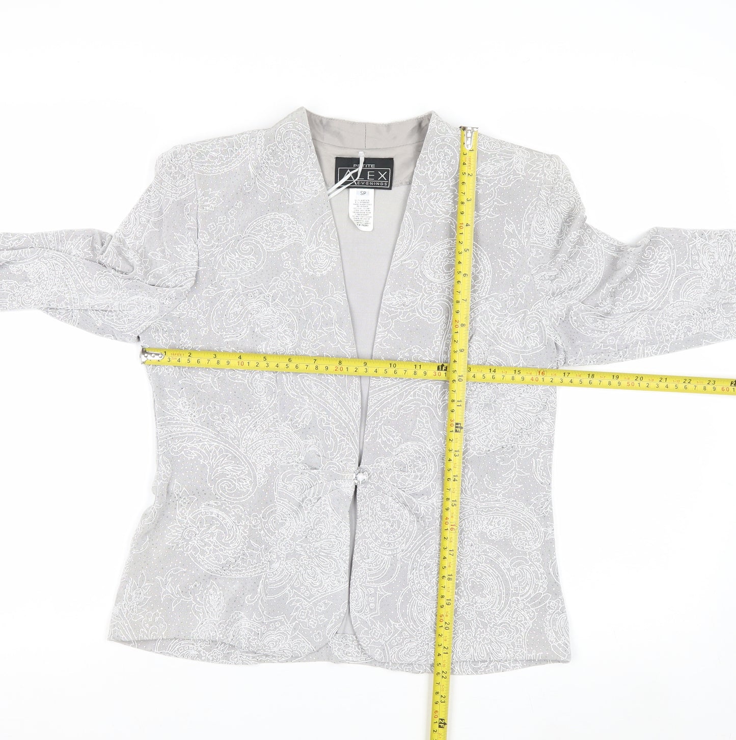 Alex Evenings Women’s Grey Paisley Single Breasted Blazer Petite SP
