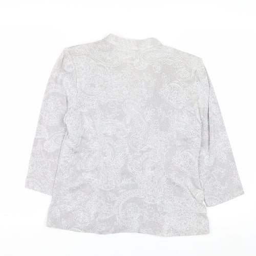 Alex Evenings Women’s Grey Paisley Single Breasted Blazer Petite SP