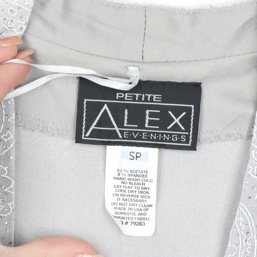 Alex Evenings Women’s Grey Paisley Single Breasted Blazer Petite SP