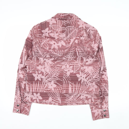 Christopher & Banks Women's Pink Floral Button Jacket Size M