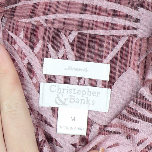 Christopher & Banks Women's Pink Floral Button Jacket Size M