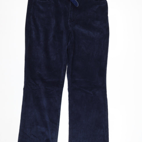 B.U.M. Equipment Women Blue Corduroy Stretch Trousers Size 16