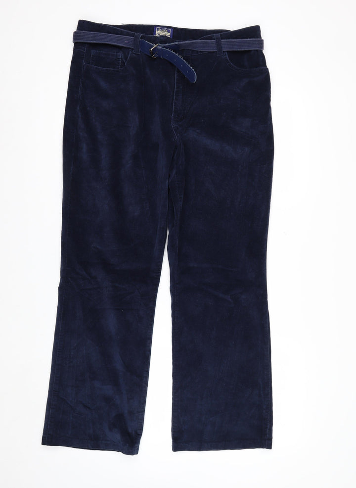 B.U.M. Equipment Women Blue Corduroy Stretch Trousers Size 16