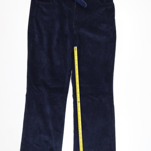 B.U.M. Equipment Women Blue Corduroy Stretch Trousers Size 16