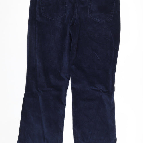 B.U.M. Equipment Women Blue Corduroy Stretch Trousers Size 16