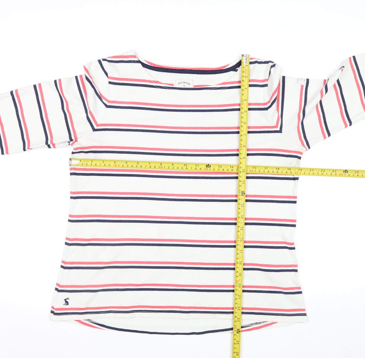 Joules Womens Multicoloured Striped Long Sleeve Cotton T-Shirt Size 14